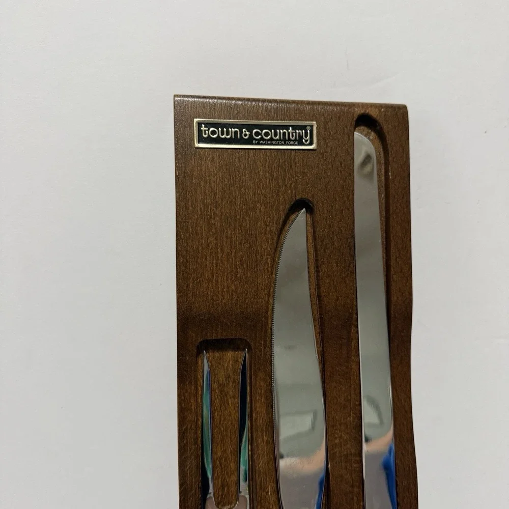 Vintage Washington Forge Carving‎ Set Town Country Fleetwood Stainless Steel