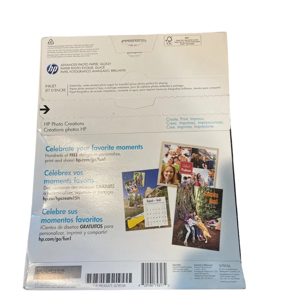 NEW hp advanced photo paper glossy 8.5 x 11”