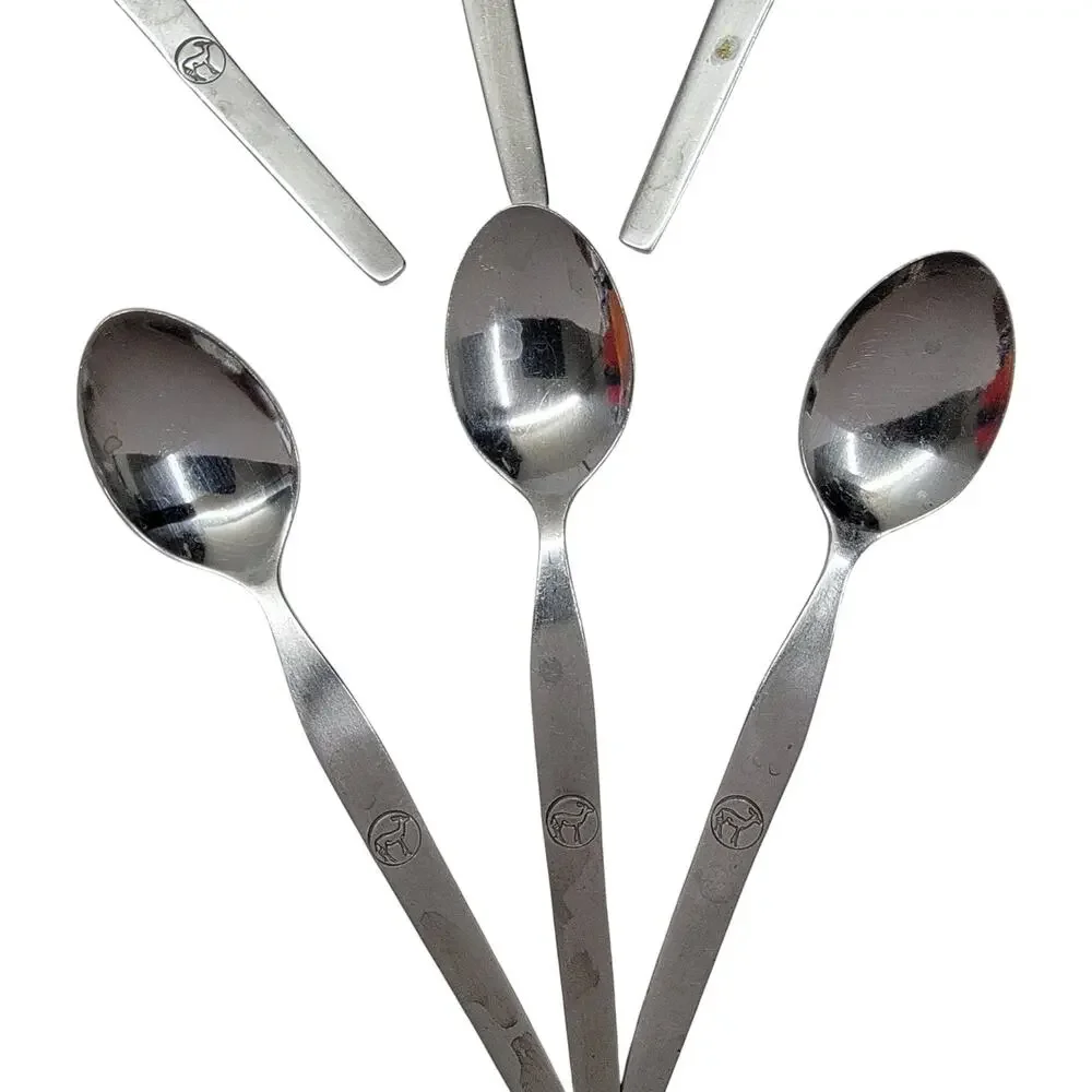 Viners Empire Profile Stainless Steel Teaspoons 6 Pc Set Gazelle Logo Vintage