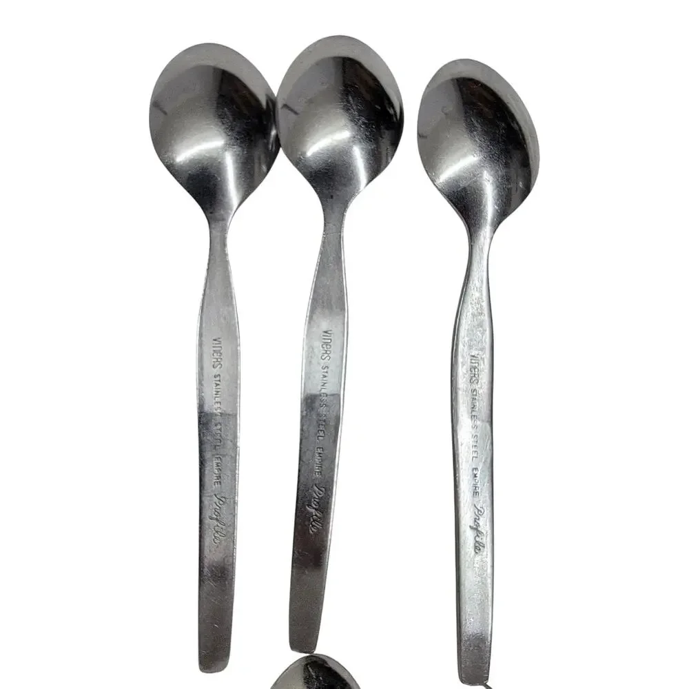 Viners Empire Profile Stainless Steel Teaspoons 6 Pc Set Gazelle Logo Vintage