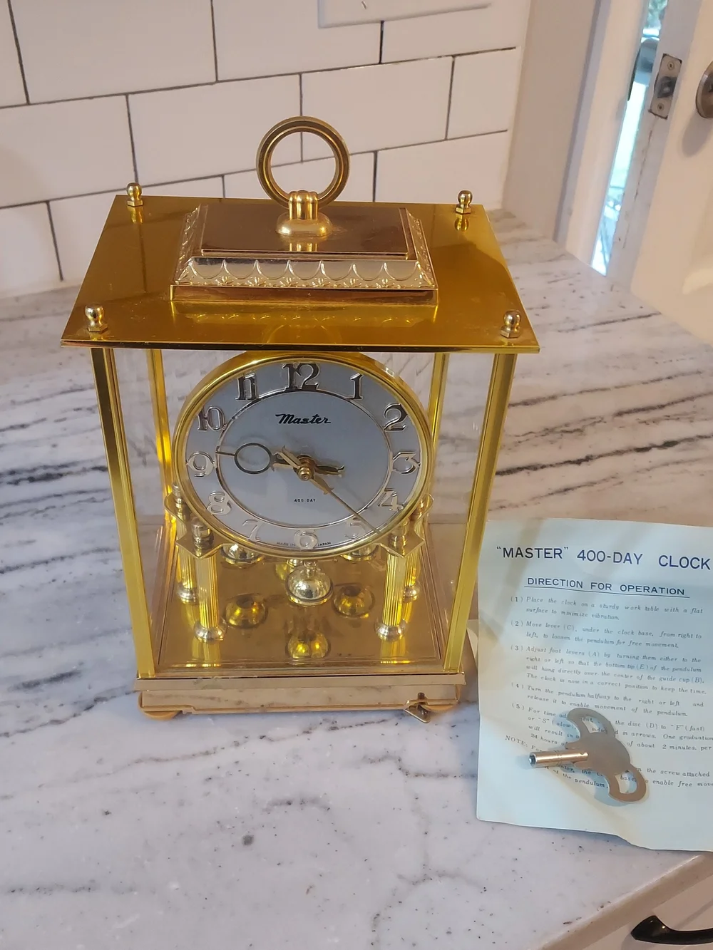 Masters Gold Table Clock - Gold Finish