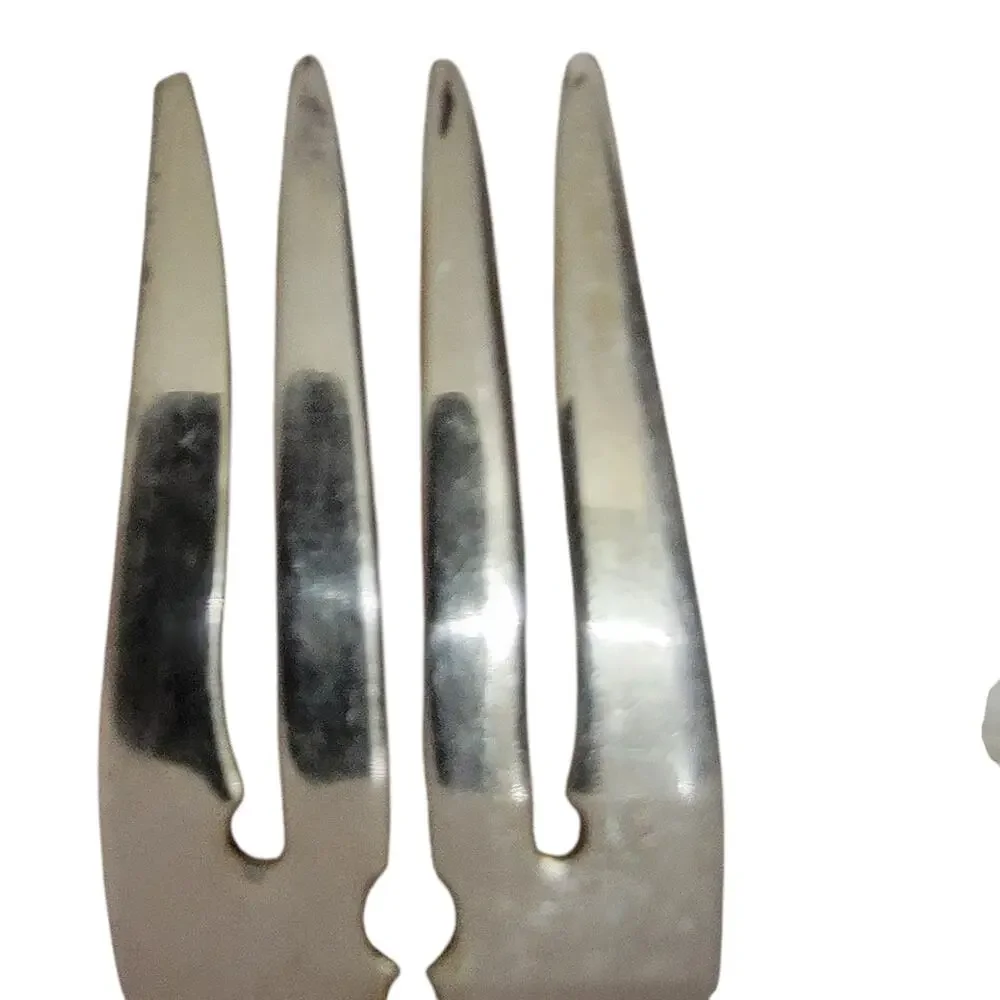 R.C.CO Vintage Silverplate Salad Forks 6 Pc Set Art Deco Stepped Handle