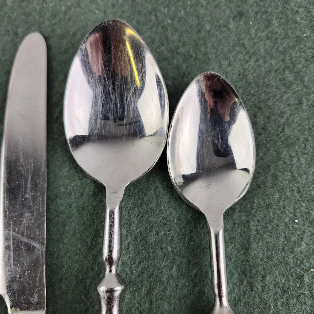 5 Piece Place Setting Pier 1 Imports PII15 Flatware Stainless 18/8 India Vintage