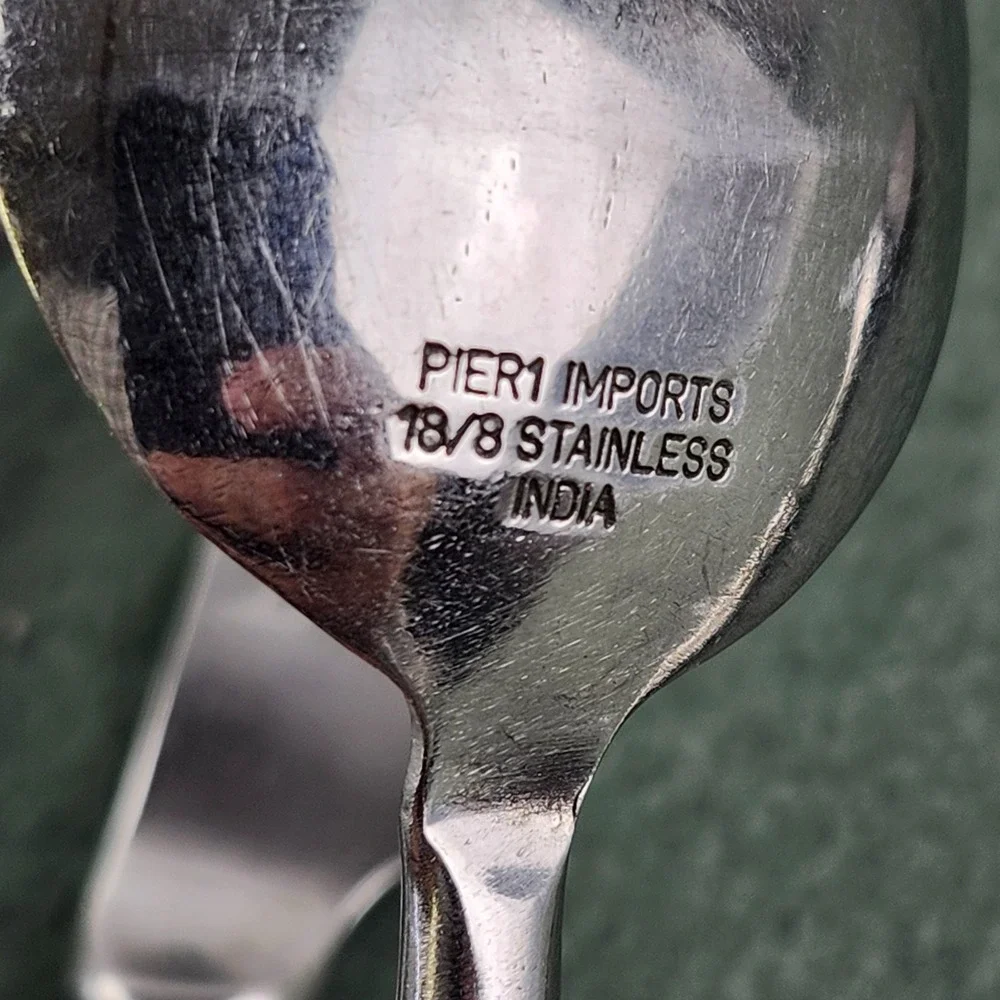 5 Piece Place Setting Pier 1 Imports PII15 Flatware Stainless 18/8 India Vintage