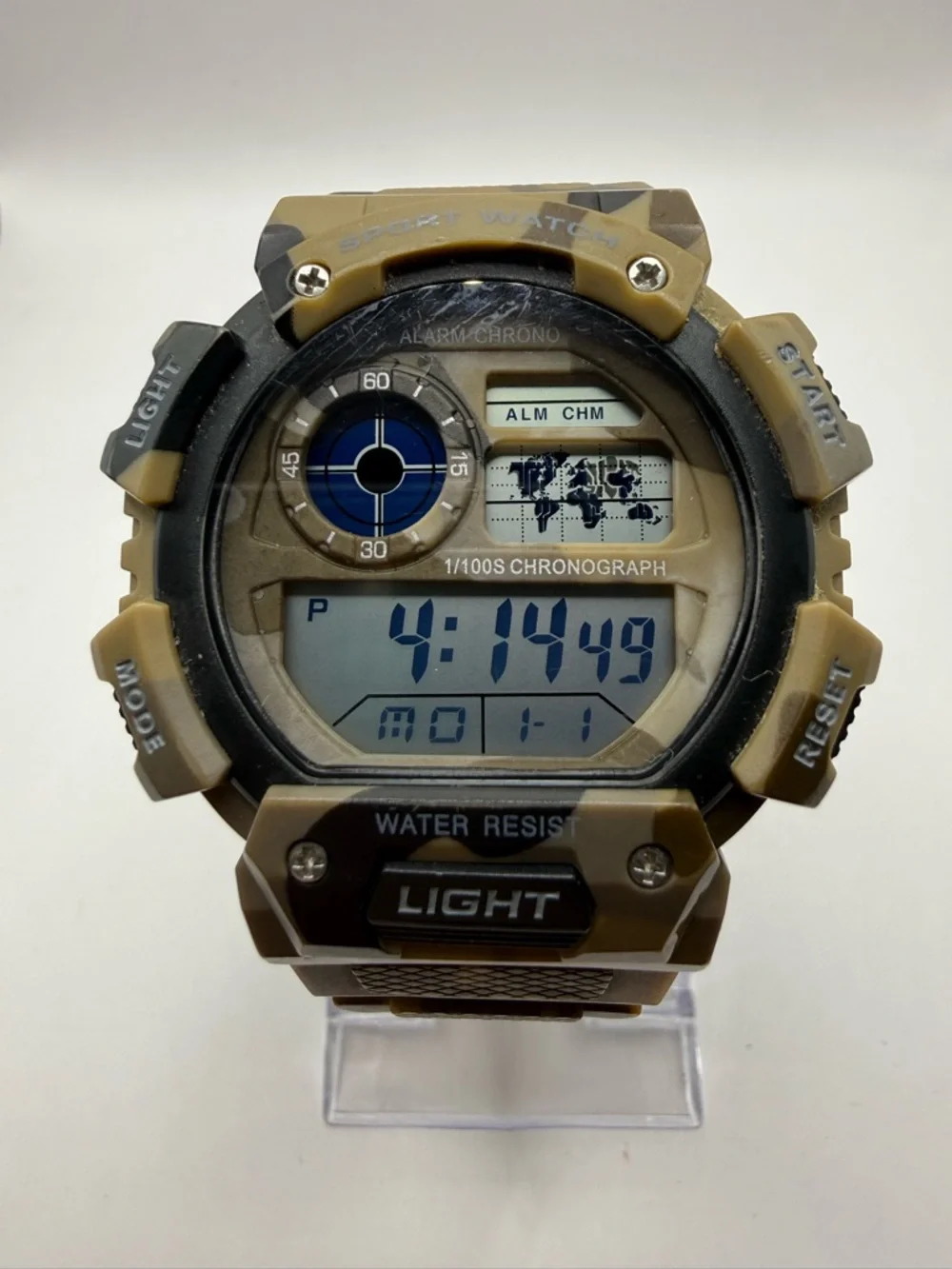 George Men's Digital Camouflage Patterned Sport Wristwatch Plastic Strap