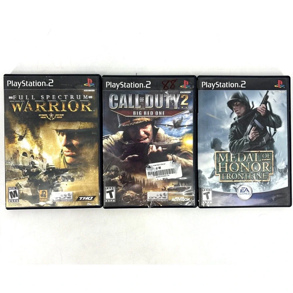 War LOT Call of Duty Finest Hour, Medal of Honor & Warrior (Sony PlayStation 2)‎