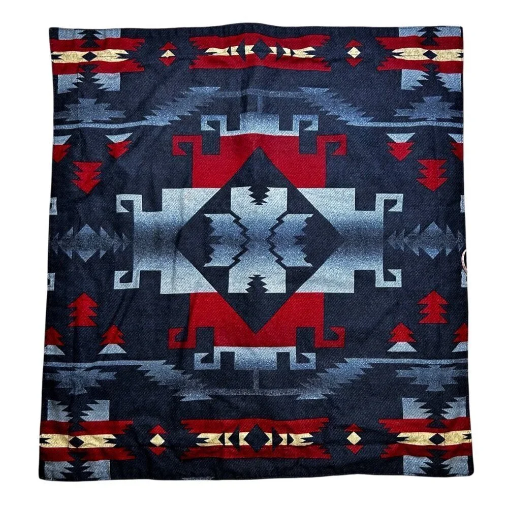 Ralph Lauren Cartwright Blue Aztec Pillow Shams Valance VTG Set of 4