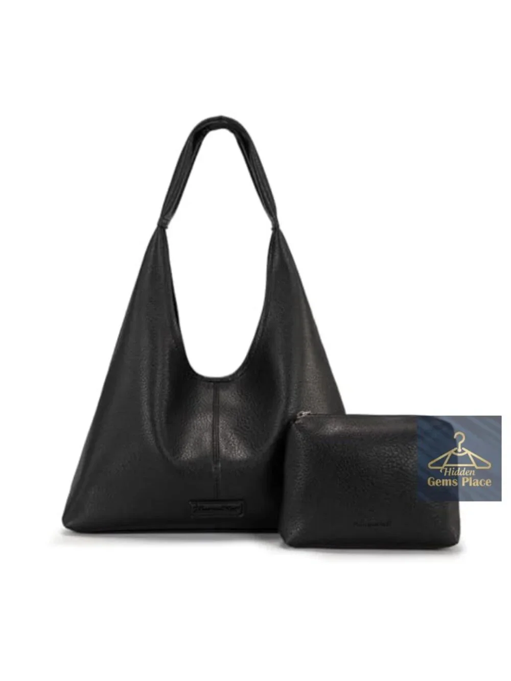 Slouchy Soft Hobo Shoulder Bag Tote with Pouch Faux Leather