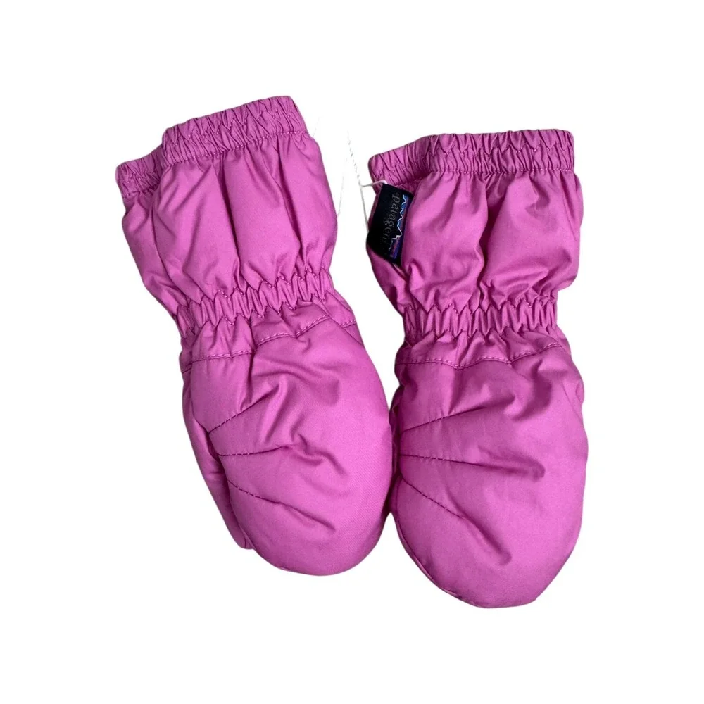 Patagonia‎ Baby Puff Mittens Recycled Polyester Pink Winter Warm Infant 0-3m NEW
