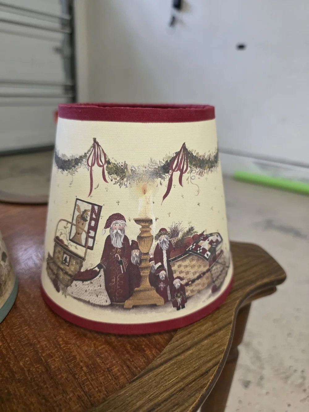Longaberger Vintage-Style Lamp Shade Set in Teal and Burgundy