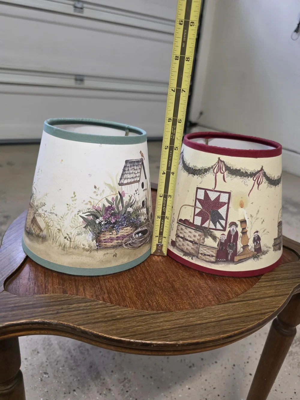 Longaberger Vintage-Style Lamp Shade Set in Teal and Burgundy