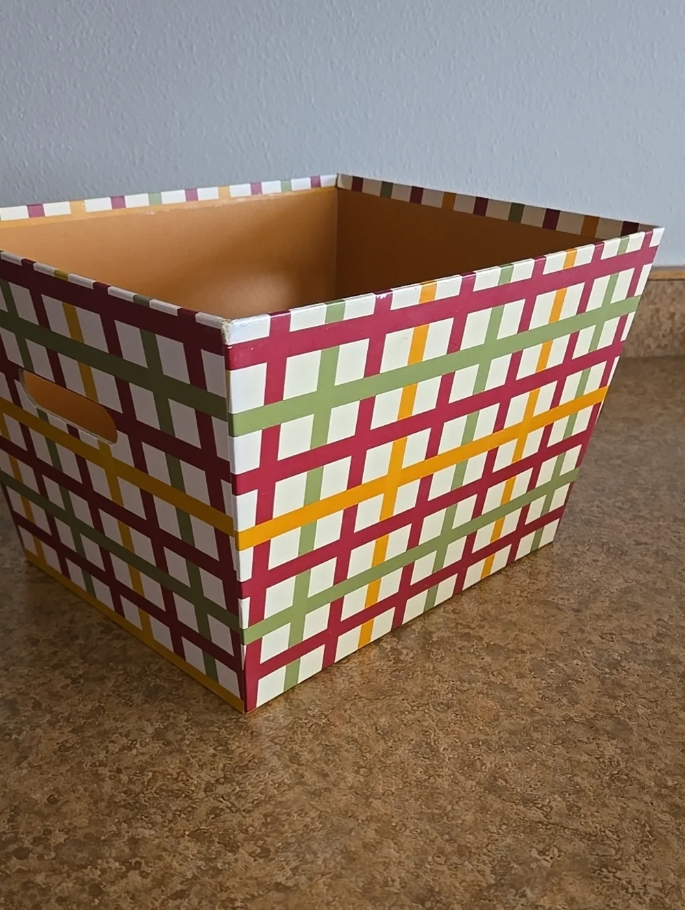Decorative Plaid Storage Bin in Multi-Color