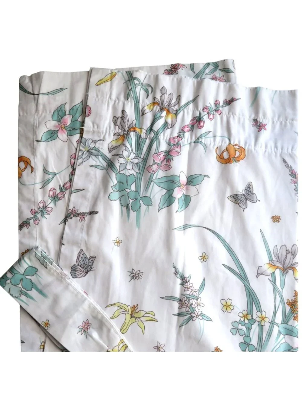 Vintage JCPenney Floral Rod Pocket Draperies 80