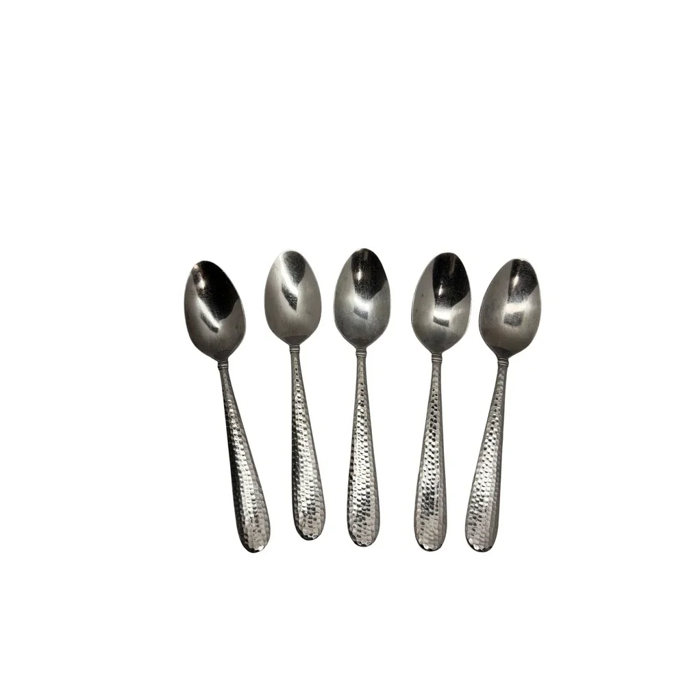 Towle Versailles Hammered Stainless Steel Table spoons Set of 5 Japan 6.25