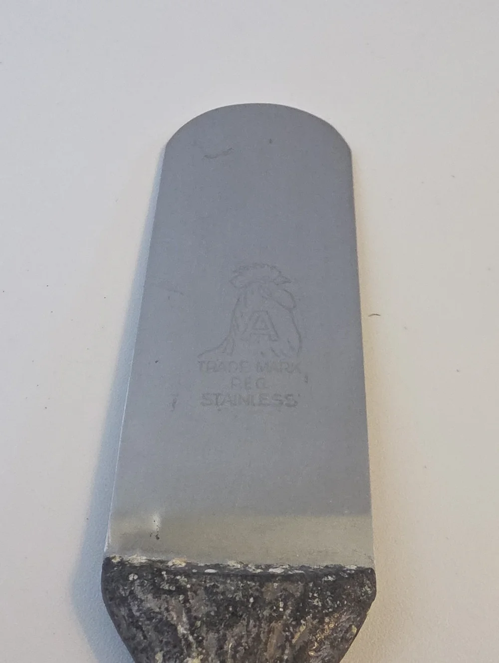 Vintage Aycock Aluminum Butter Spreader Knife Rooster Logo Mid Century