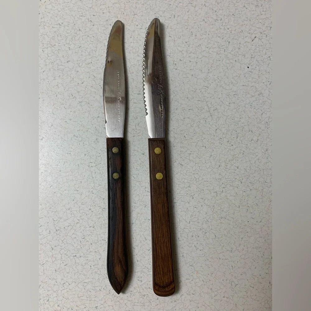 Ekco Forge Stainless USA Vintage Knife Lot of 2 Knives Gorgeous Set of Two