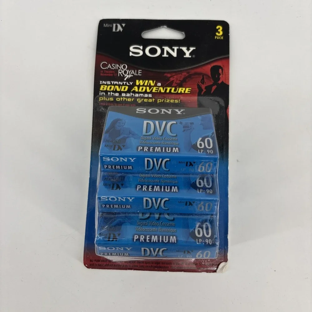 3-Pack Sony DVC Mini-DV 60 Min Premium Blank Tapes Digital Video Cassettes New!