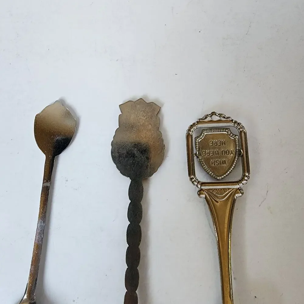 Lot Of 3 Souvenier Spoons Switzerland Osterreich Collector Assorted Vintage