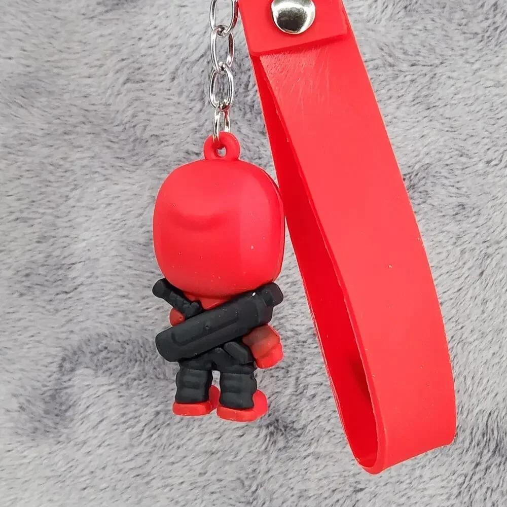 NEW Marvel Avengers Deadpool Superhero Figure Keychain & Strap Bag Charm PVC