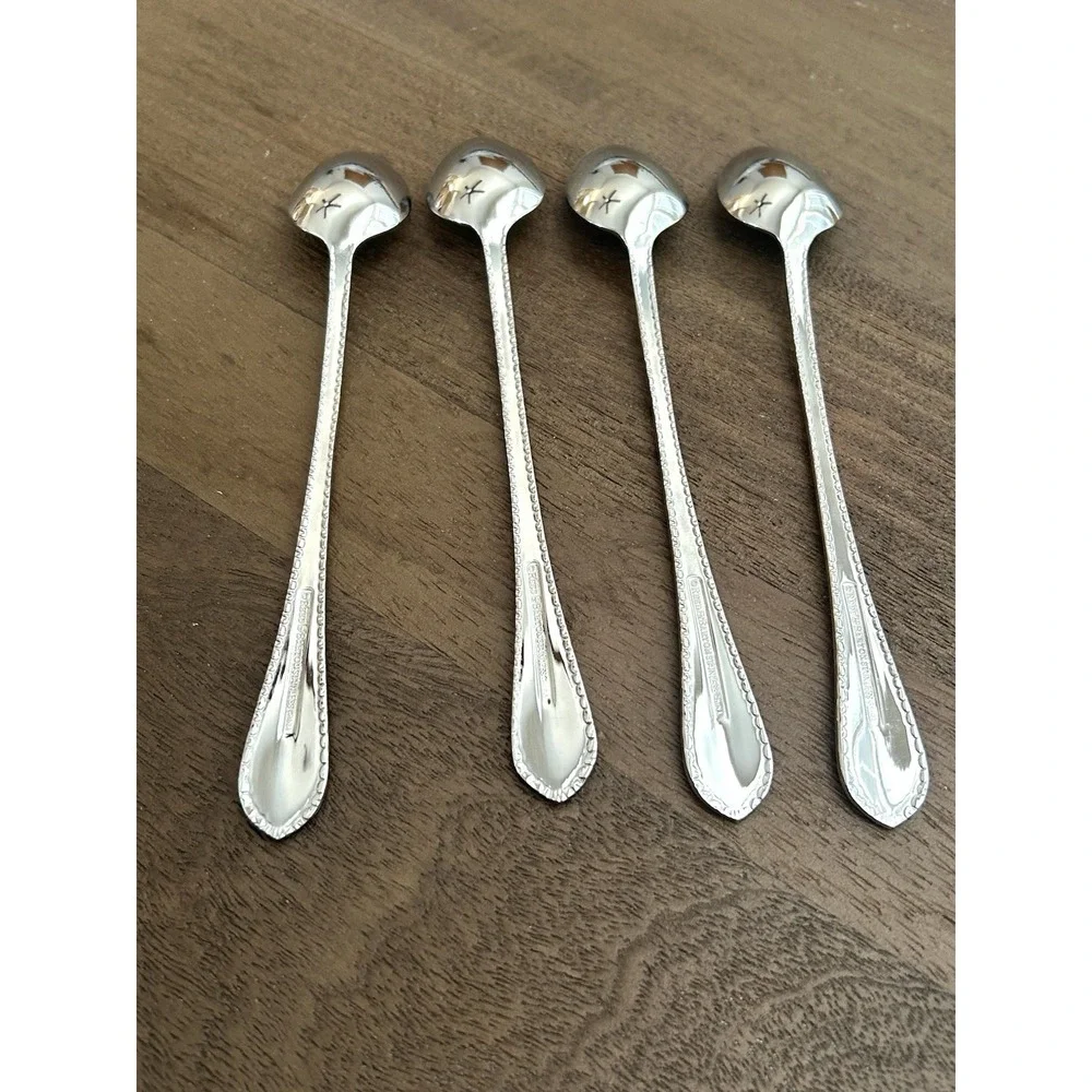 Reed & Barton Englefield Iced Tea Spoons Set Of 4 Stainless Glossy