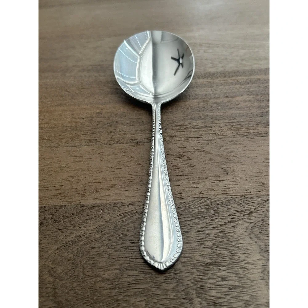 Reed & Barton Englefield Large Casserole Serving Spoon Stainless Glossy 8.75