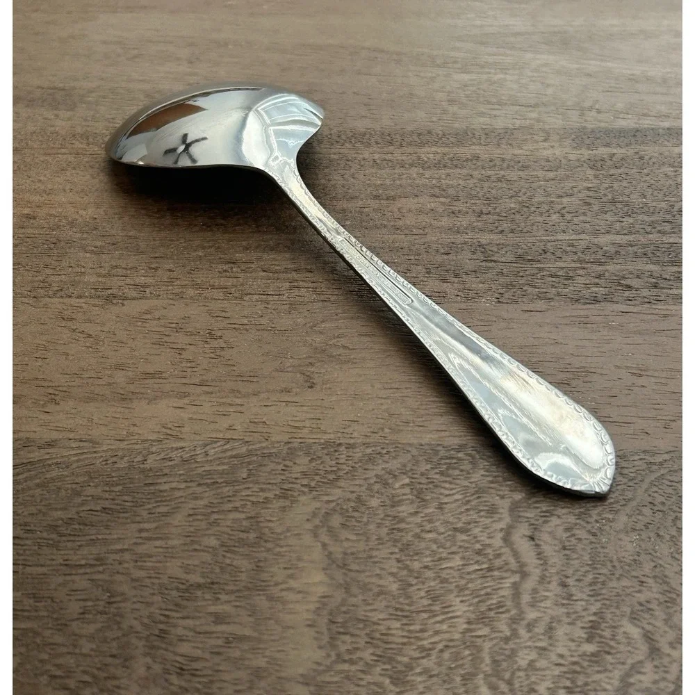Reed & Barton Englefield Large Casserole Serving Spoon Stainless Glossy 8.75