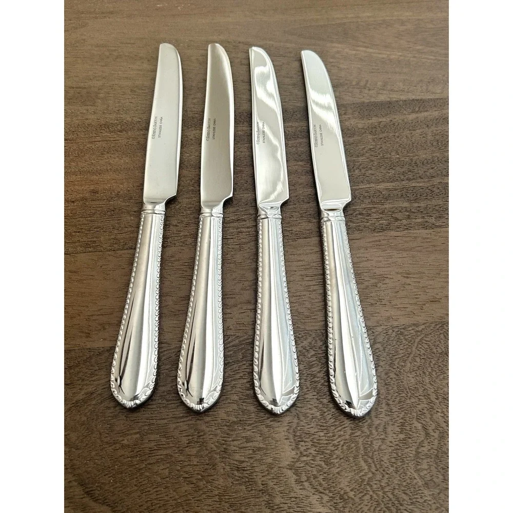 Reed & Barton Englefield Dinner Butter Knives Set Of 4 Stainless Glossy