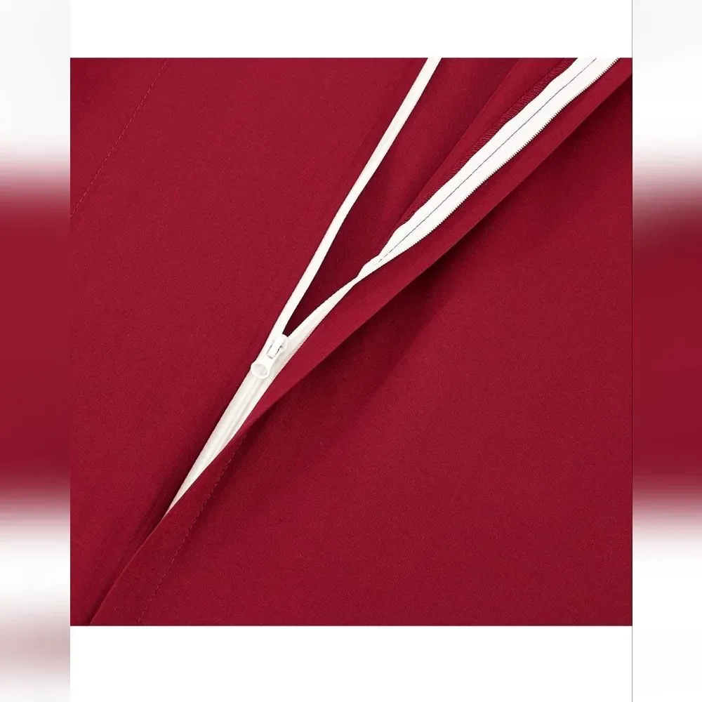 Microfiber Twin Duvet Cover Set Burgundy