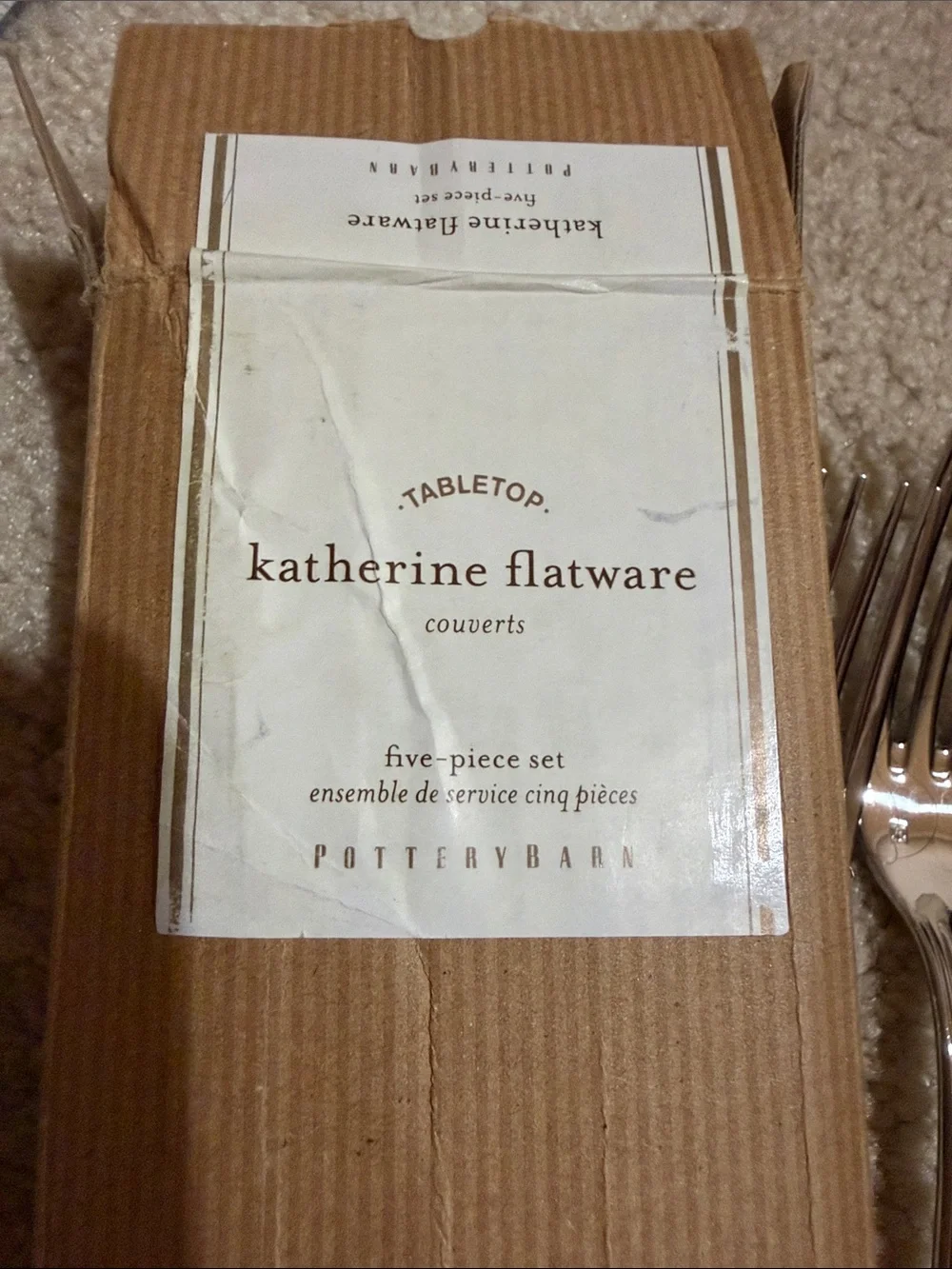 Pottery Barn Stainless Steel 8, 5-Piece Flatware Set, NWT