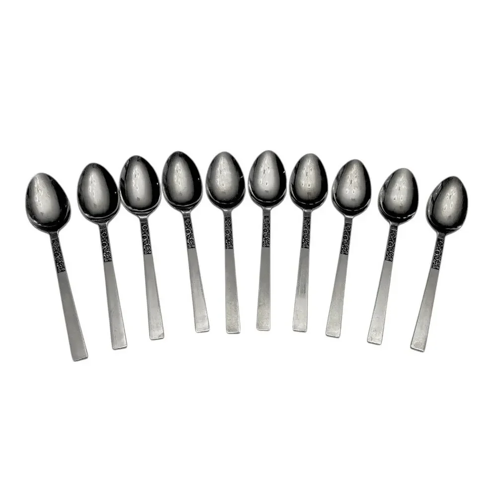 Vintage STANLEY ROBERTS Set Of 10 STAINLESS STEEL Spoon Set