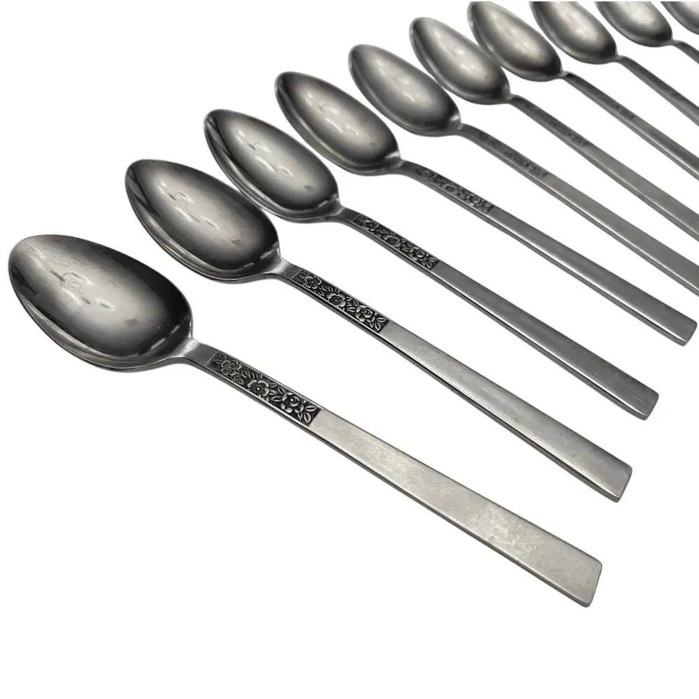 Vintage STANLEY ROBERTS Set Of 10 STAINLESS STEEL Spoon Set