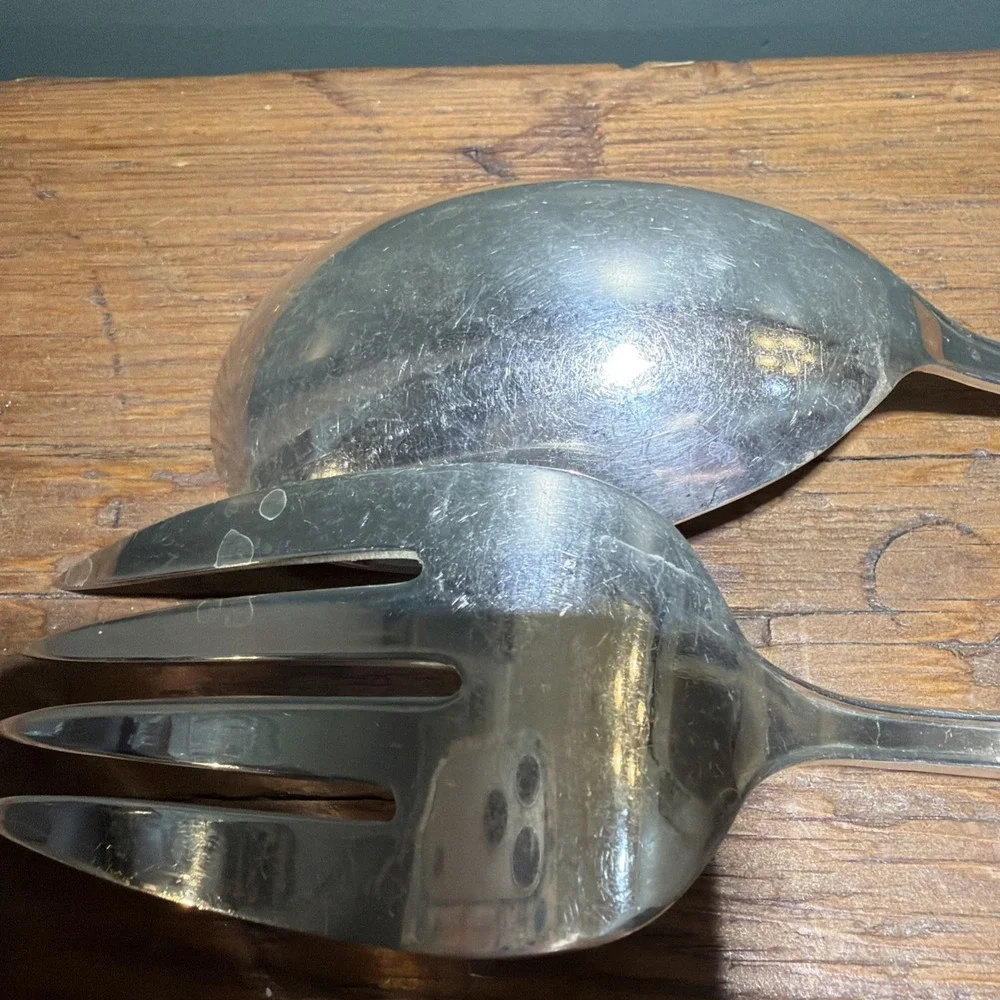 Rogers and Bros Silver Plate Serving Fork and Spoon Daybreak Elegant Lady Set 9