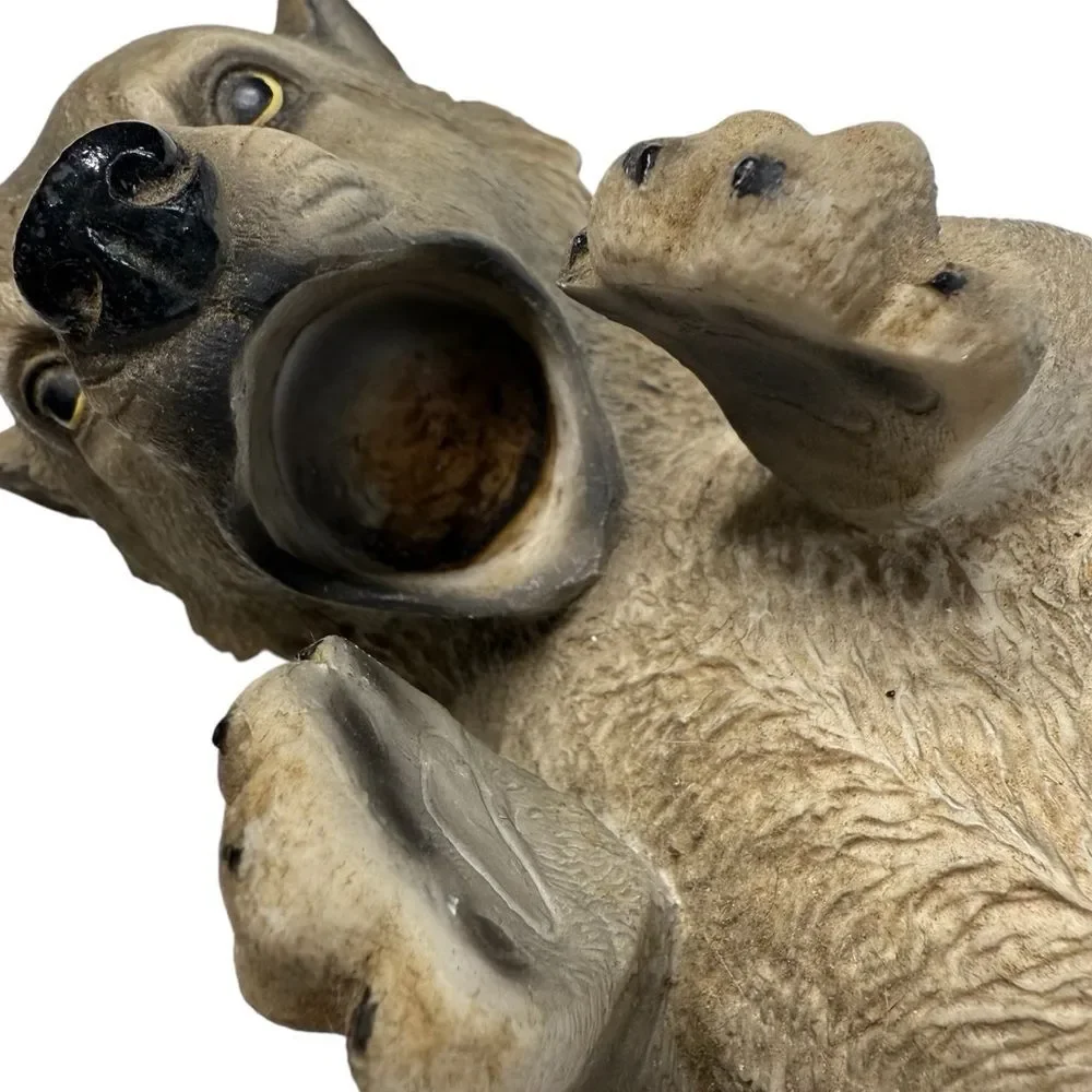 Wolf Pup Wine Bottle Holder Resin 2012 DWK