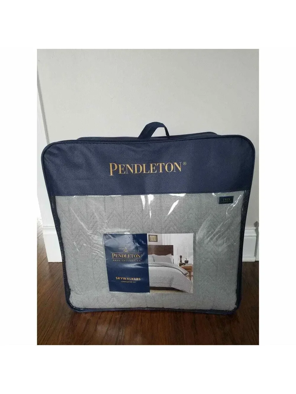 New Pendleton Skywalkers Quilted Comforter Set Twin Gray 100% Cotton