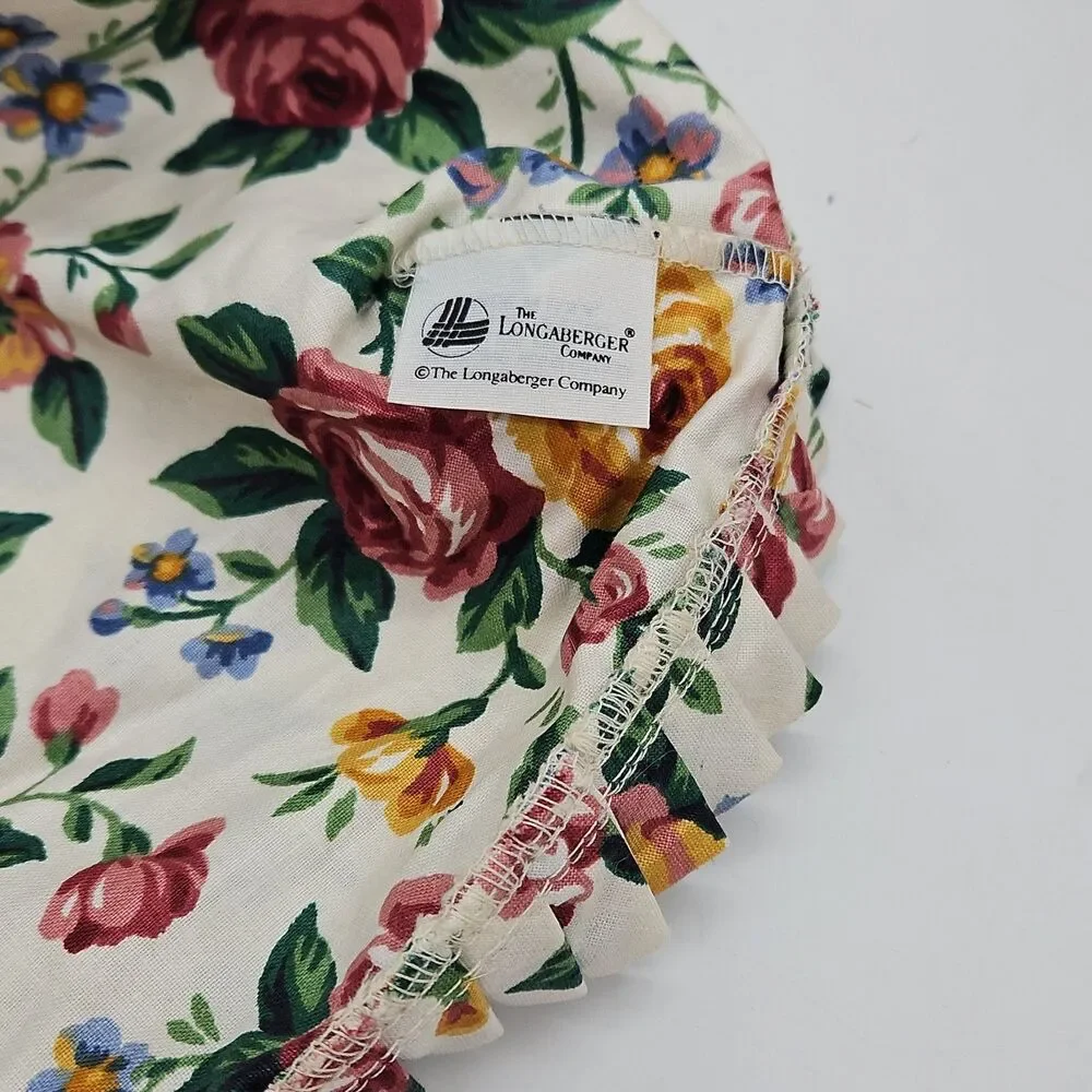 Longaberger Rectangle Basket 14” with Floral Liner 1995