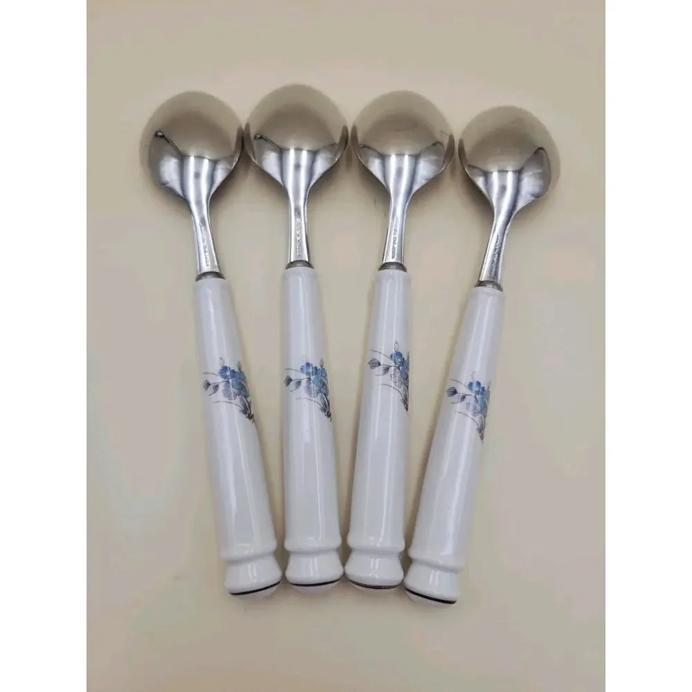 Set 20 Noritake BLEUFLEUR Stainless Japan Service For 4 Discontinued Vtg