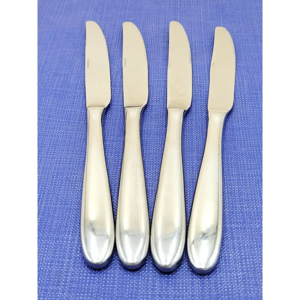 Oneida MOONCREST Stainless Dinner Knives Set of 4 Glossy Flatware