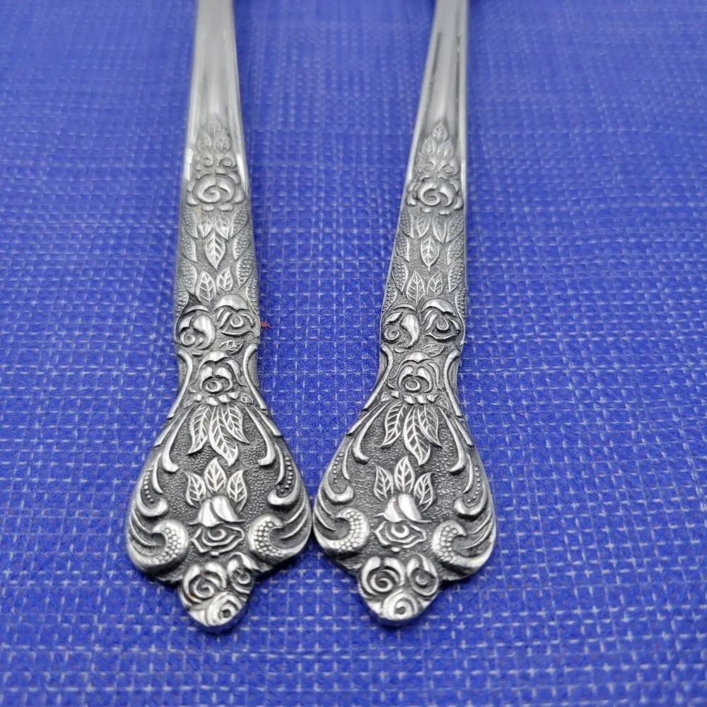 Versailles by MSI Stainless Japan 7 1/4” Tablespoon w/ flowers Set 2 Vtg