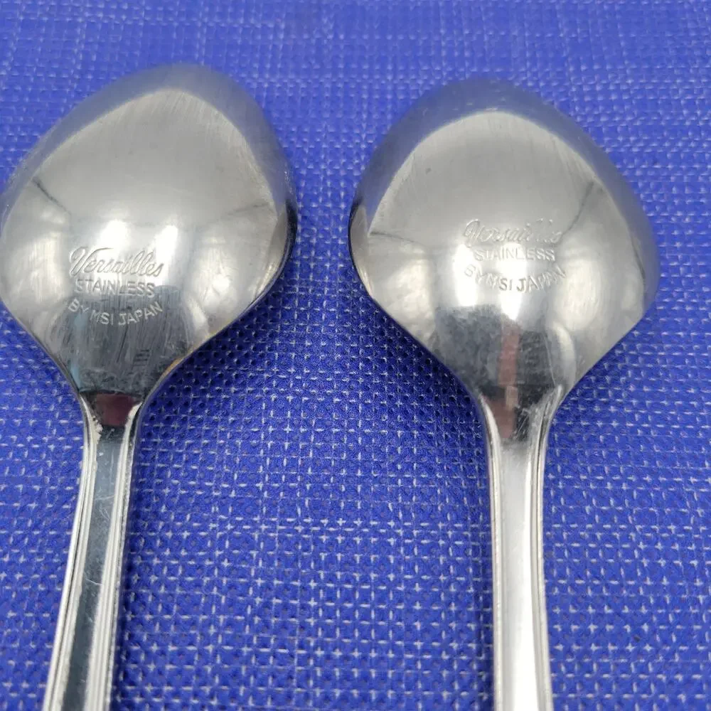 Versailles by MSI Stainless Japan 7 1/4” Tablespoon w/ flowers Set 2 Vtg