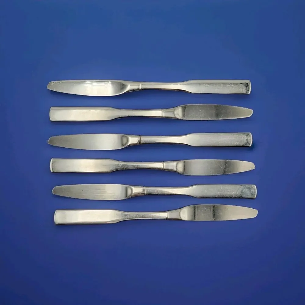 Oneida Antares Flatware Stainless Set 6 Pcs Dinner Knives Discontinued Vintage