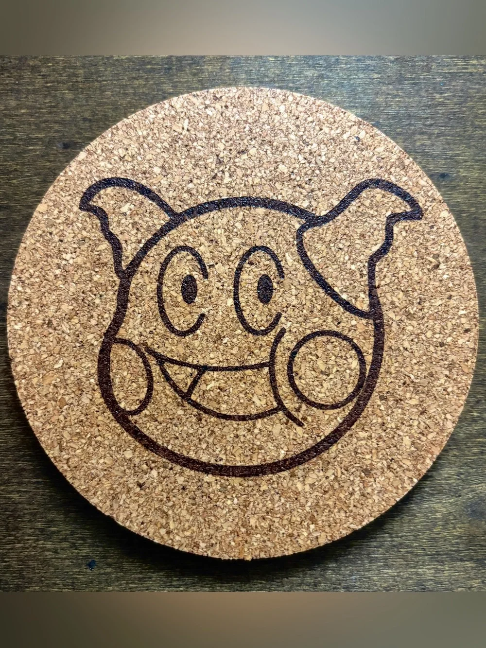 Pokemon Mr. Mime Face Laser Engraved Cork Coaster