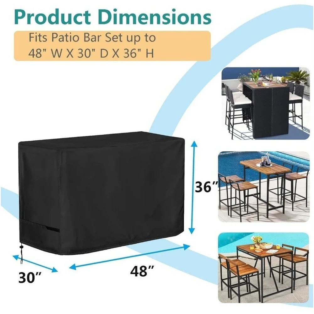Patio High Top Dining Set Cover, Outdoor‎ Table and Chairs Cover for 5-Piece Bar