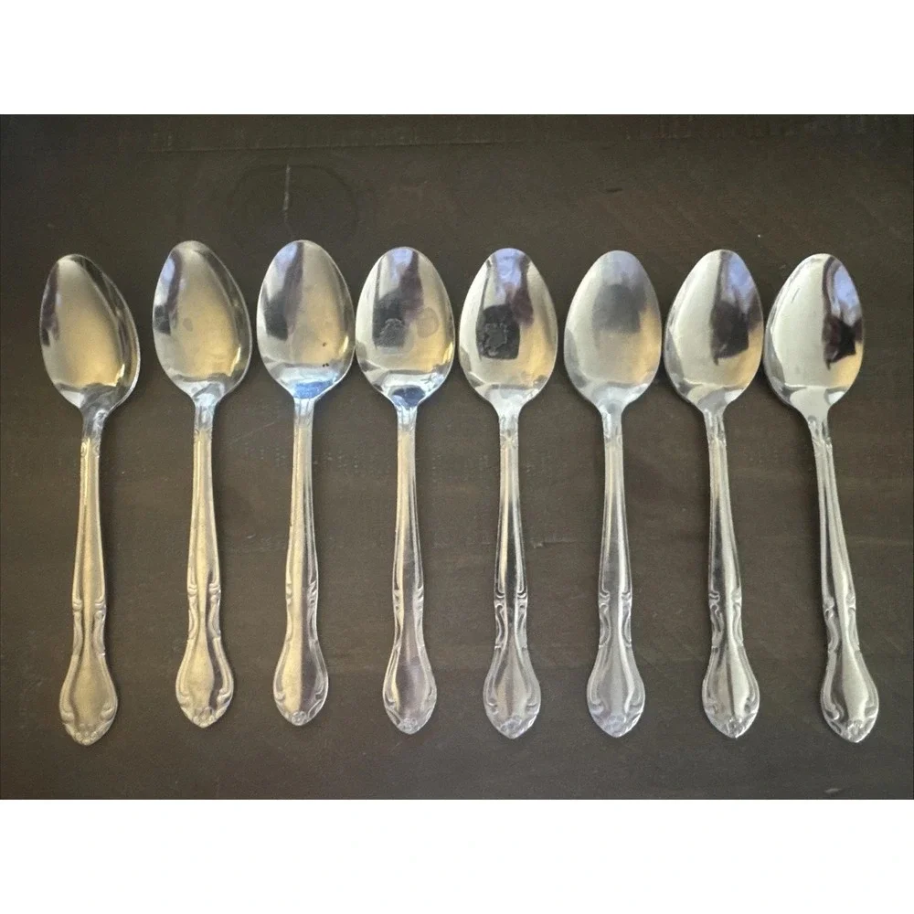 ADC8 Adcraft Stainless Steel Teaspoon Japan - Lot of 8 Replacements Flatware‎