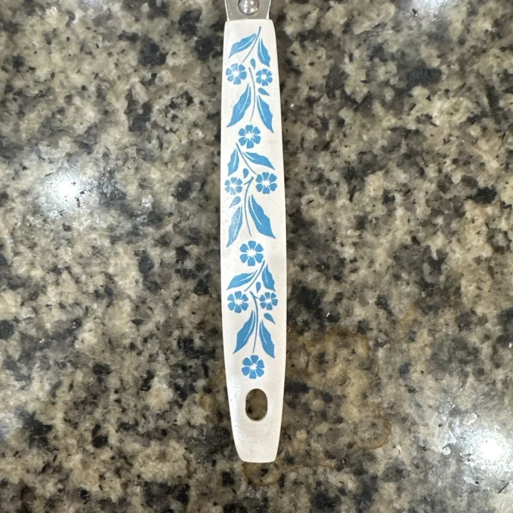 Vintage Household‎ Japan Stainless Steel Blue Flower Spreading Tool Knife 12