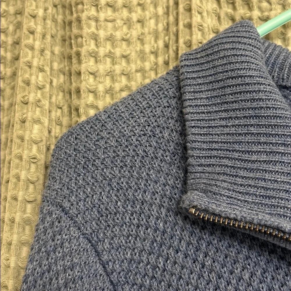 J.Crew Blue Cotton Zip Sweater - Stylish & Cozy