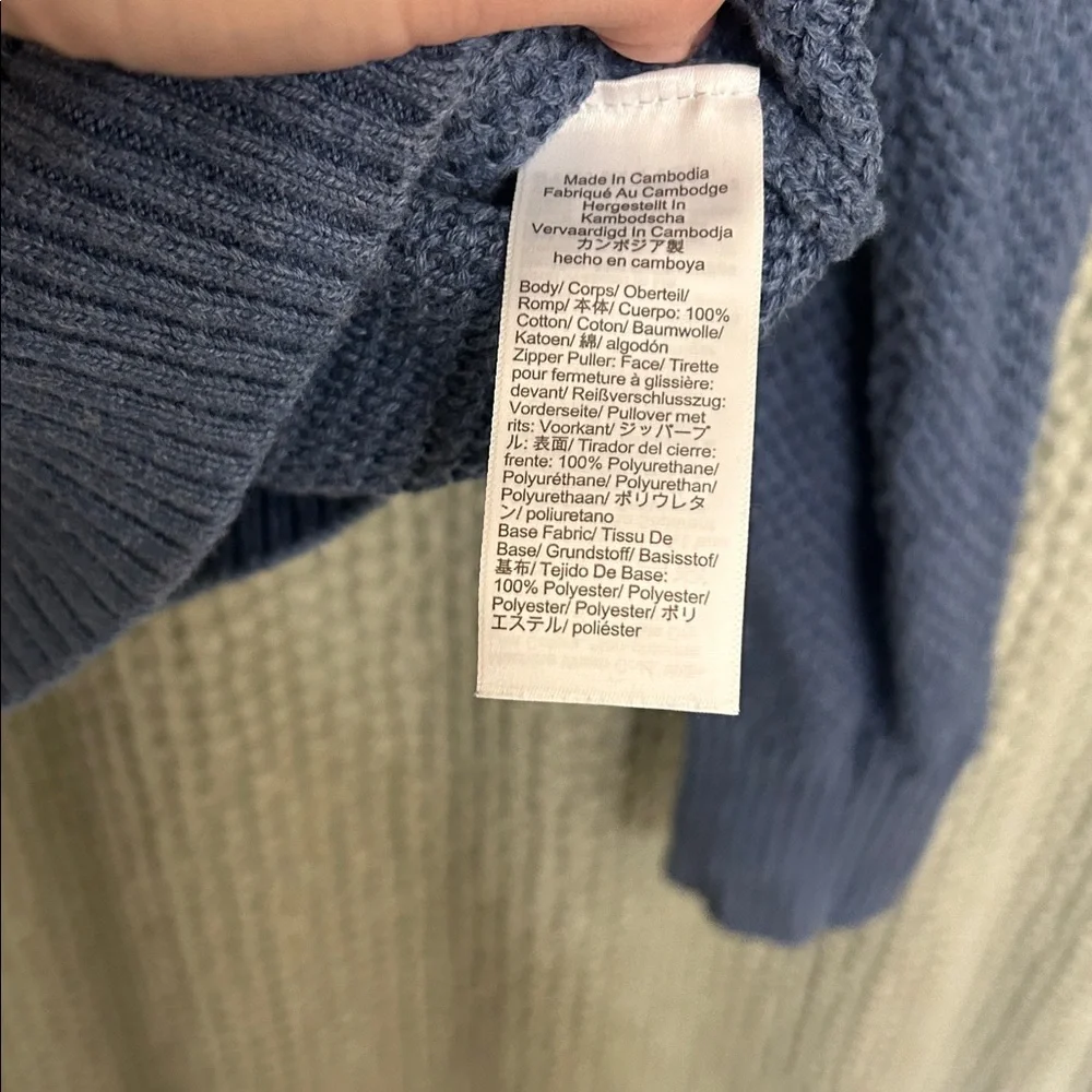 J.Crew Blue Cotton Zip Sweater - Stylish & Cozy