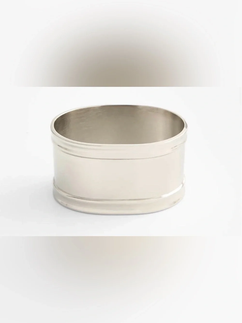 Crate and Barrel EATON Stainless Steel Finish Napkin Rings ~ ( Set Of 6 )