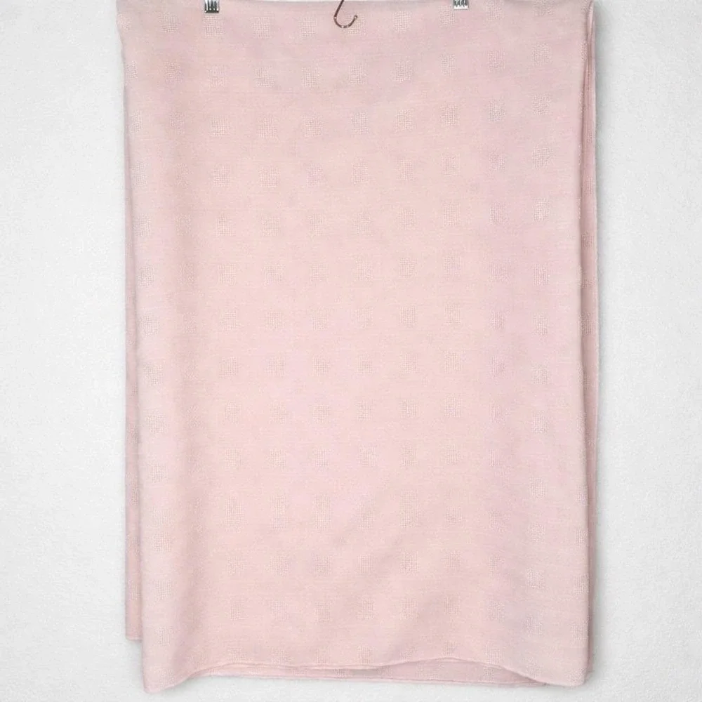 VTG Pink Waffle Weave Tablecloth 59x81 Textured Square Pattern‎ Cottagecore