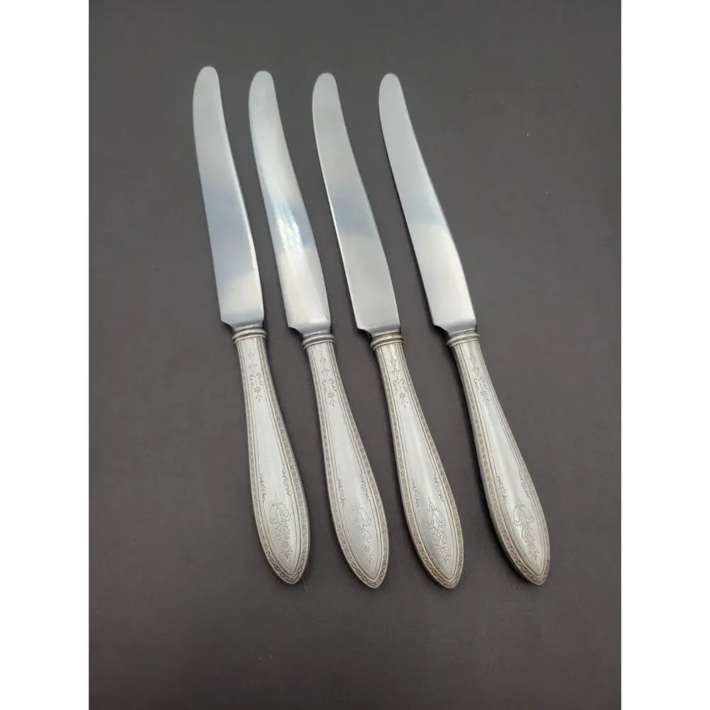1847 Rogers Bros ARGOSY Set 4 Dinner Knives Silver Plate 1926 Flatware