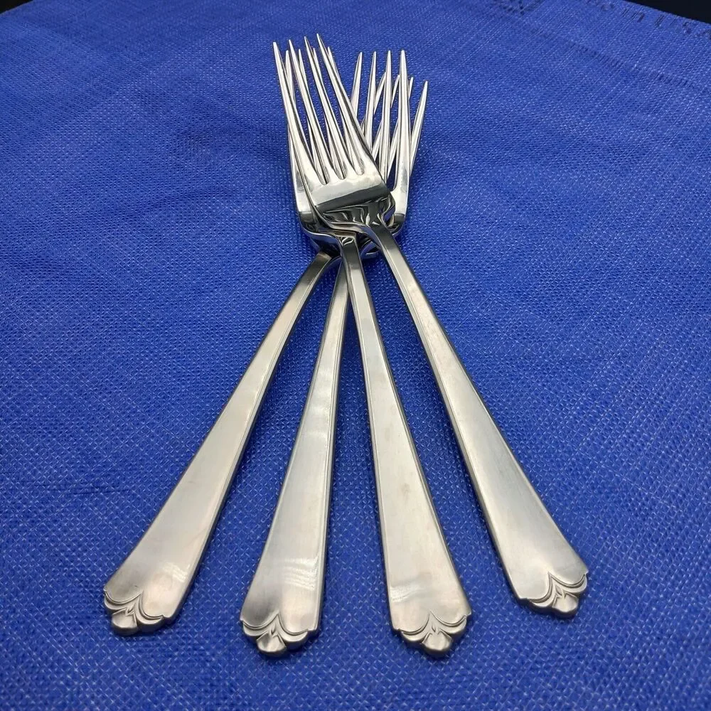 Wallace Lotus 18/8 Stainless Steel Set 4 Dinner Fork Flatware KOREA